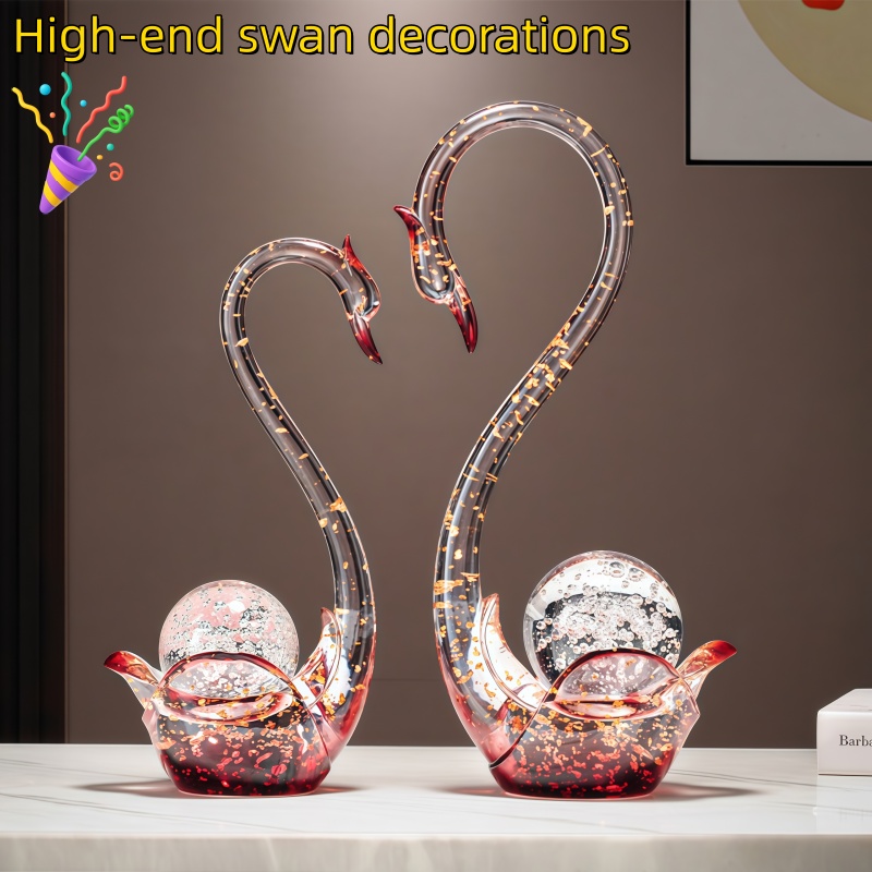 Resin Art Wedding Gift - Statuetta di coppia di cigni in