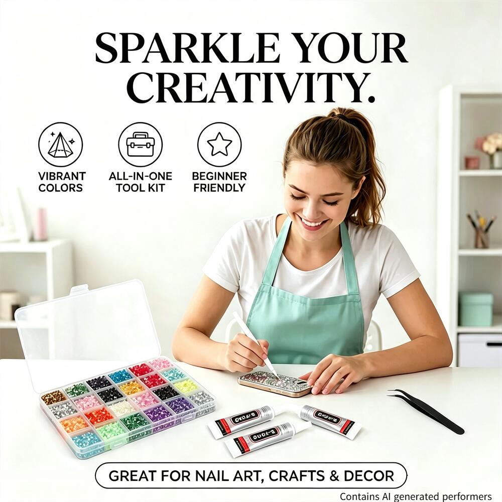 Resin Art Case - Kit di Strass in Resina Multicolore
